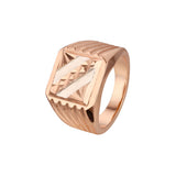 Anéis masculinos em ouro 14K, ouro rosa com duas cores de revestimento