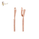 White CZs cluster drop 14K Gold, Rose Gold earrings