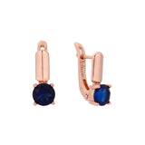 Solitaire round earrings in 14K Gold, Rose Gold plating colors