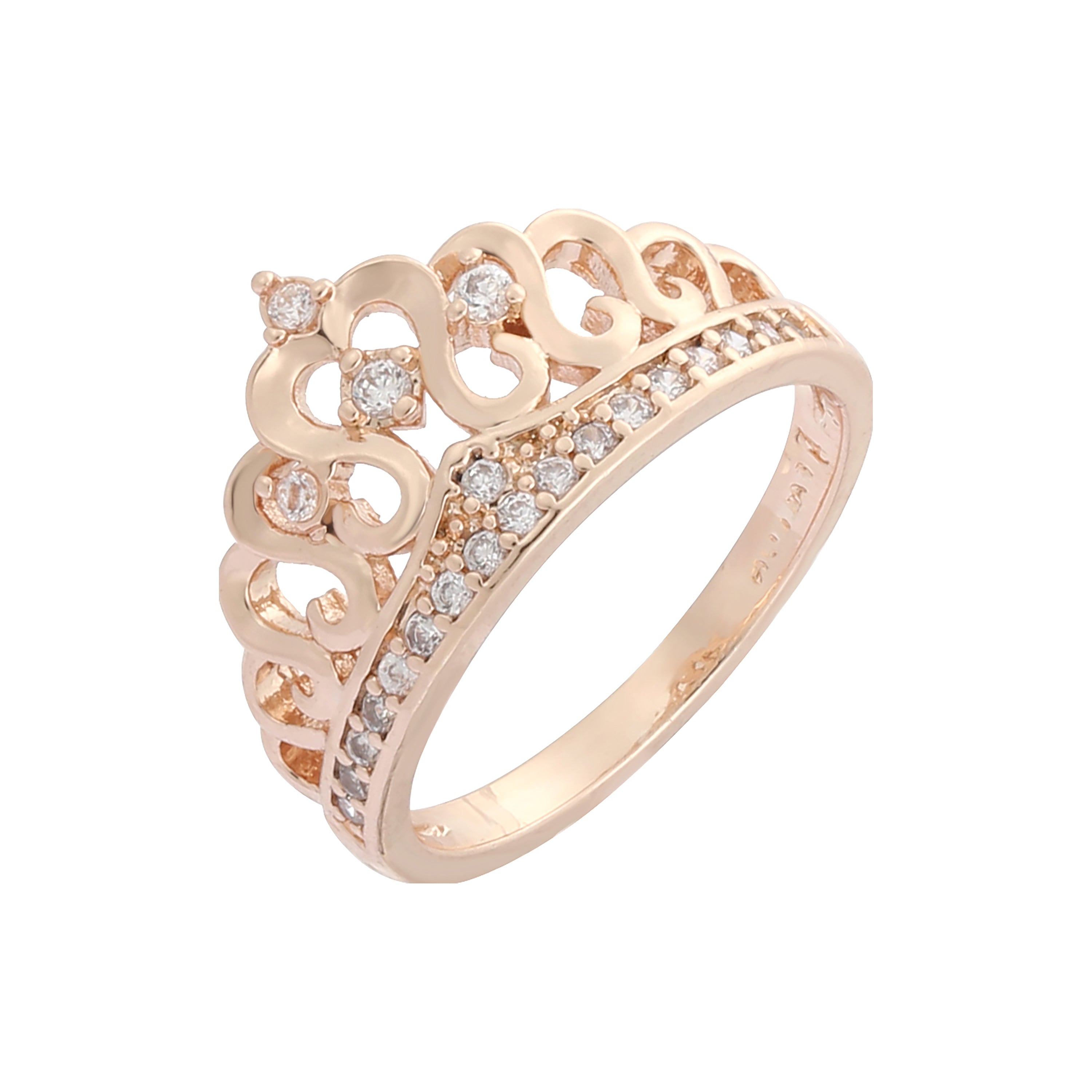 Anillos de corona en oro blanco, Oro 14K, oro rosa, baño de dos tonos