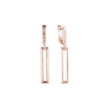 Aretes rectangulares altos con clip en Oro 14K, oro rosa, baño de dos tonos