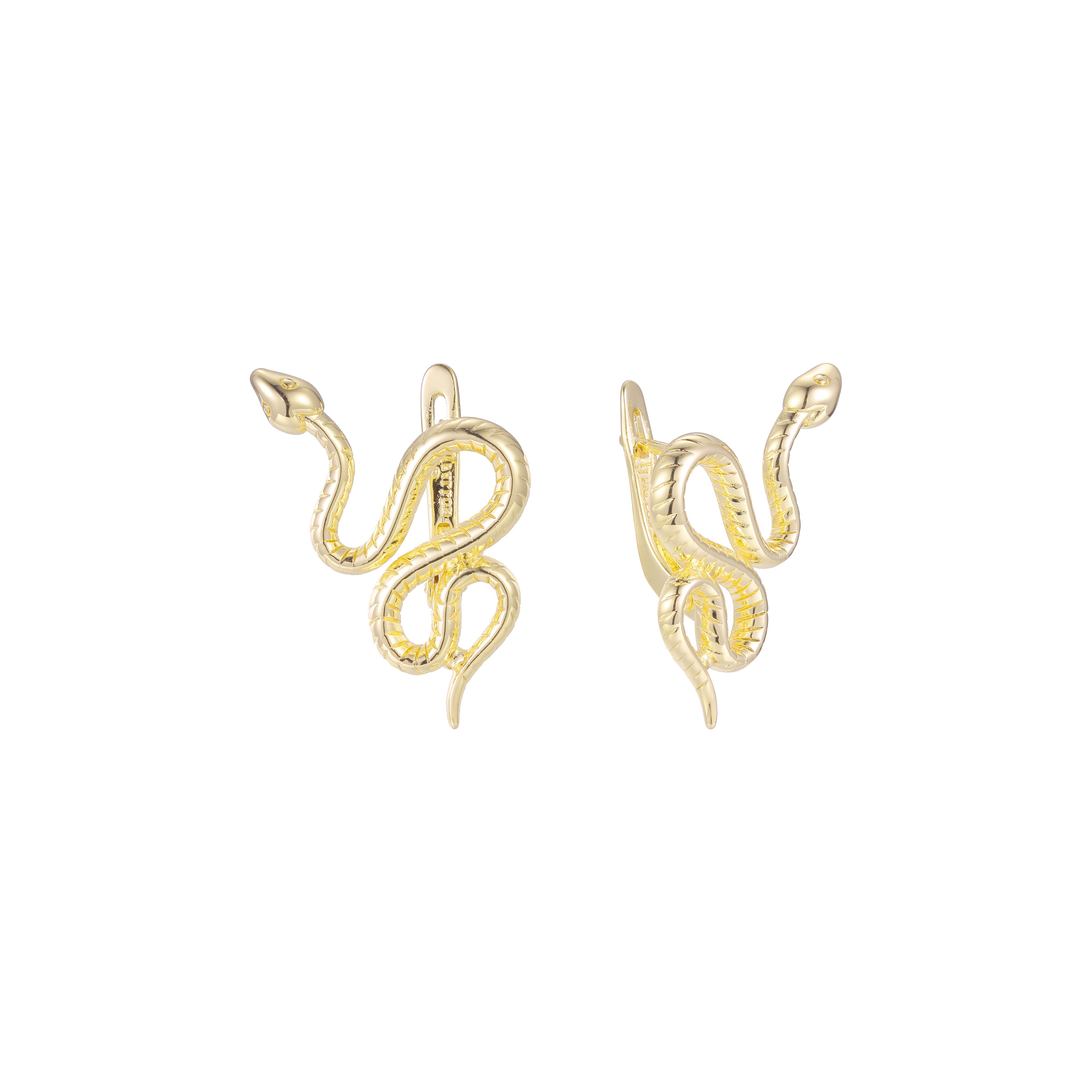 Pendientes Serpiente en Oro de 14K, baño de Oro Rosa colores