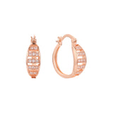 Aretes de aro en Oro de 14K, baño de Oro Rosa colores