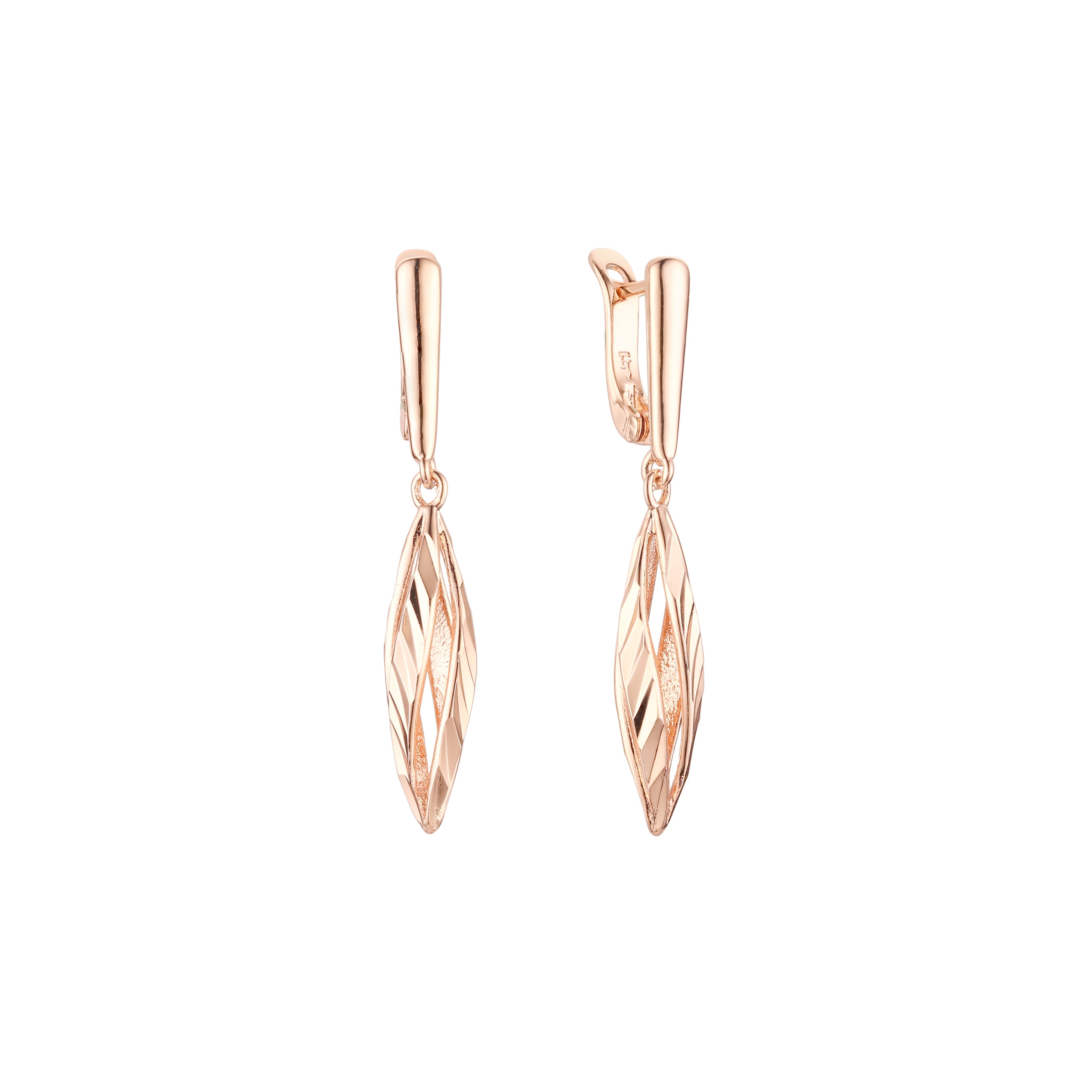 Earrings in Rose Gold, two tone plating colors