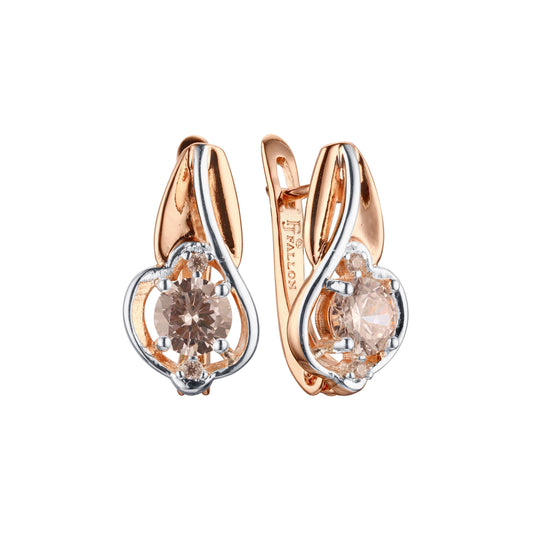 Earrings in 14K Gold, Rose Gold, two tone plating colors