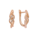 Paved white cz Rose Gold earrings