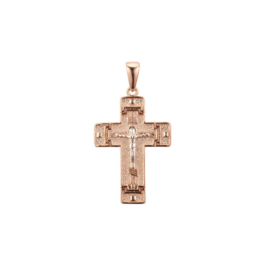 Rose Gold two tone cross pendant