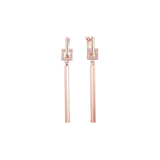 Brincos altos em ouro 14K, cores banhadas a ouro rosa