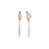 Tall earrings in 14K Gold, Rose Gold, two tone plating colors