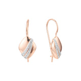 Aretes de gancho de alambre en Oro 14K, oro rosa, baño de dos colores