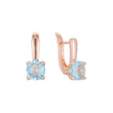 Solitaire colorful earrings in 14K Gold, Rose Gold plating colors