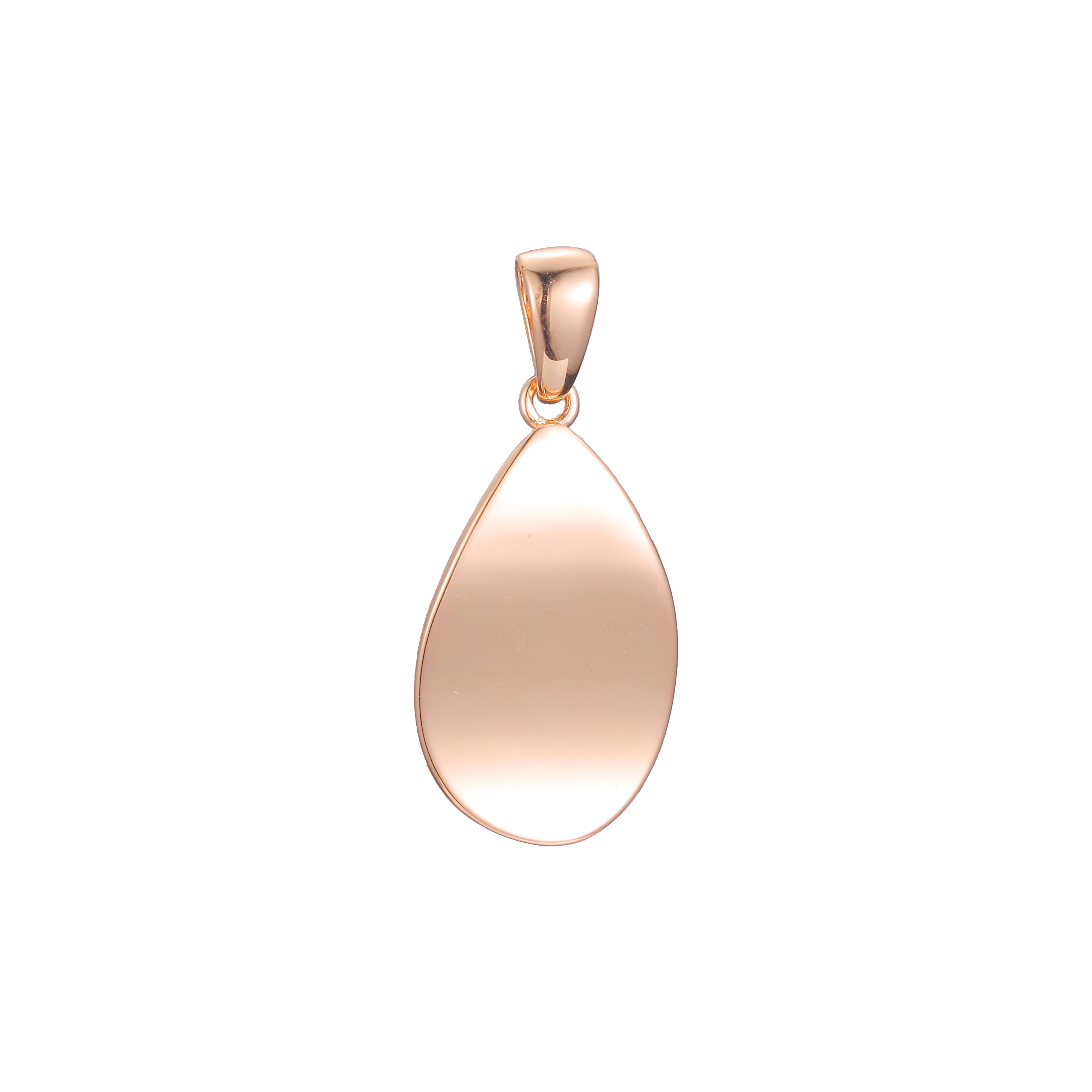 Colgante disco lágrima liso en Oro Rosa, baño de Oro 14K colores