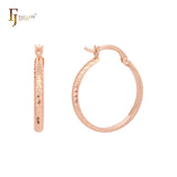 Rhombus Textured 14K Gold hoop earrings