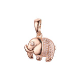 Colgante animal elefante en Oro Rosa, baño de Oro 14K colores