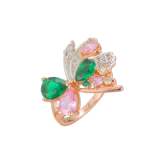 Anillos mixtos de moda de dos tonos de oro rosa