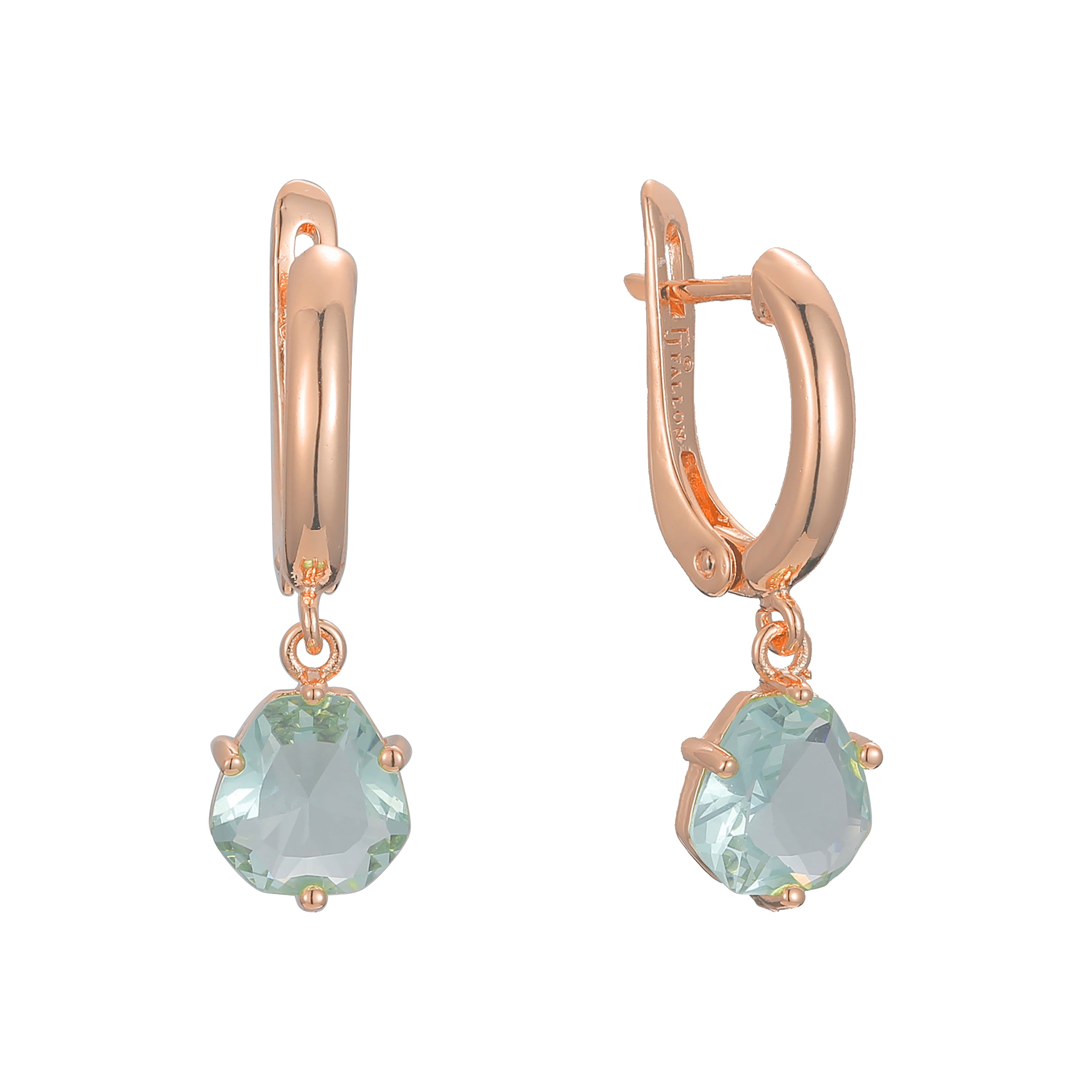 14K Gold solitaire drop earrings