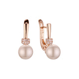 Pearl earrings in 14K Gold, Rose Gold, two tone plating colors