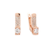 Paved colorful cz Rose Gold earrings