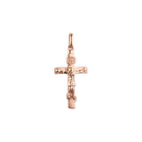 Rose Gold Russian orthodox crucifix cross pendant