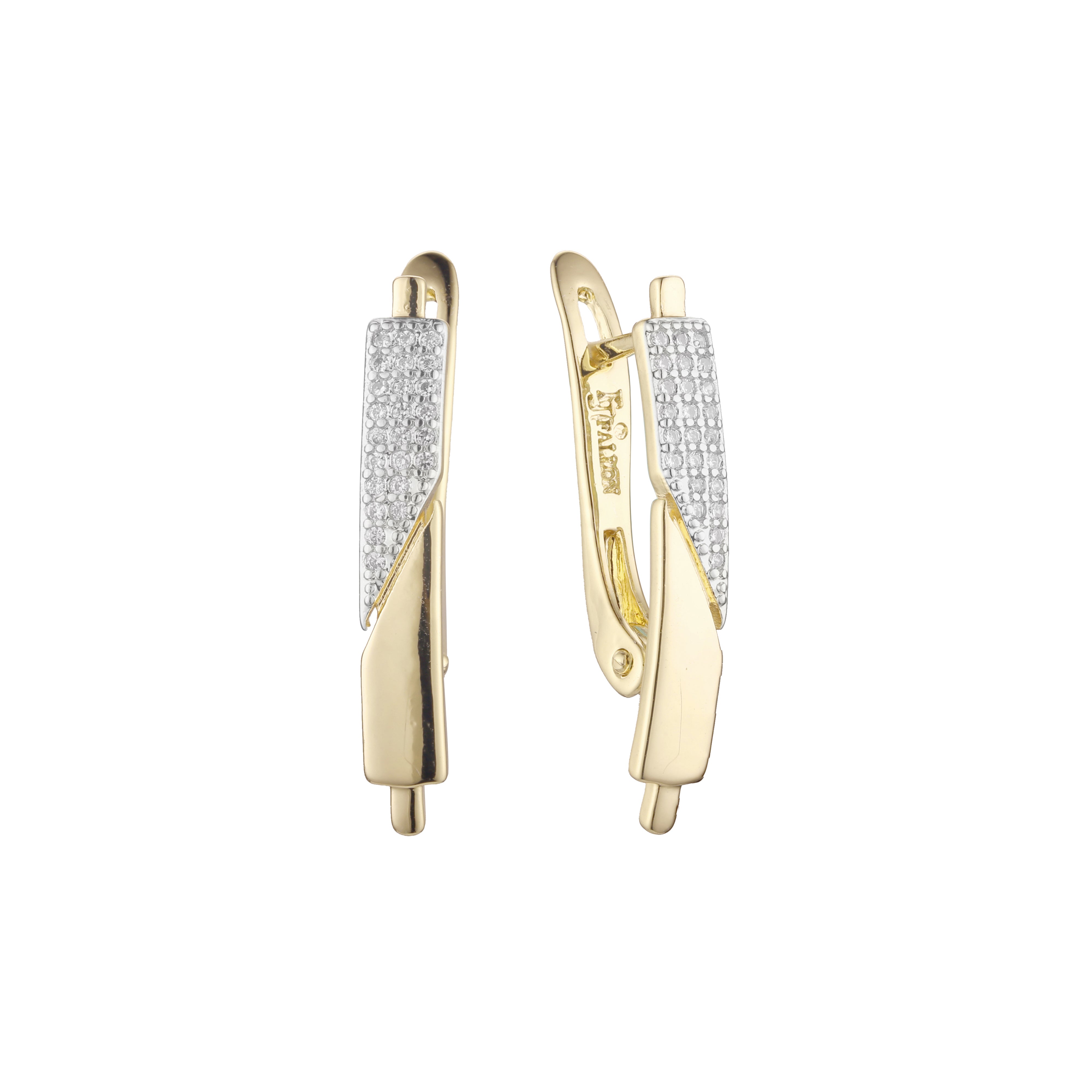 Aretes de racimo en Oro de 14K, Oro Rosa, baño de dos colores