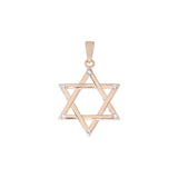 Rose Gold Star of David hexagram pendant