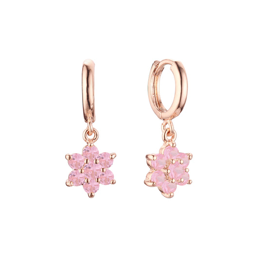 Pendientes huggie de oro rosa