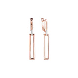 Aretes rectangulares altos con clip en Oro 14K, oro rosa, baño de dos tonos