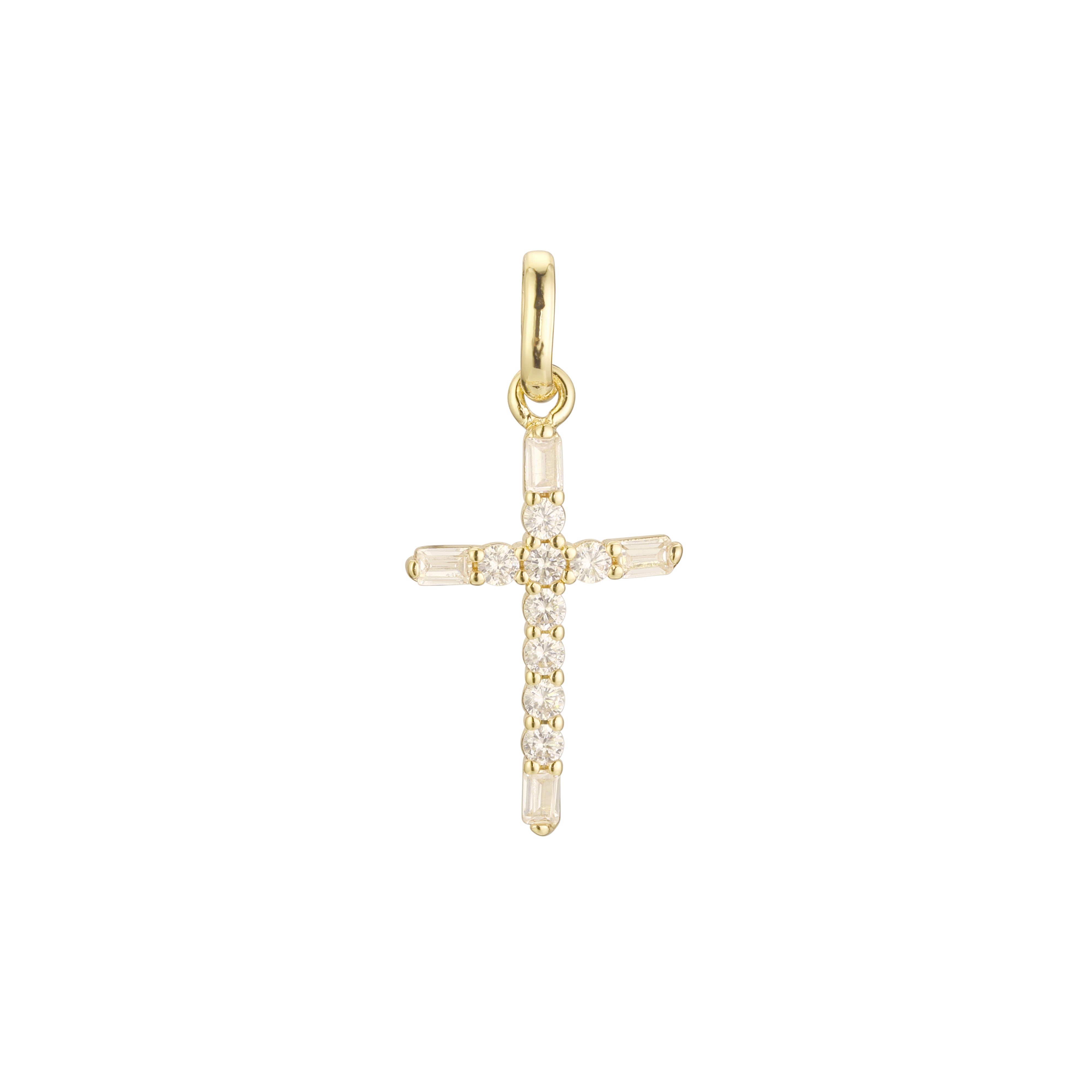 Latin cross pendant in Rose Gold, 14K Gold plating colors