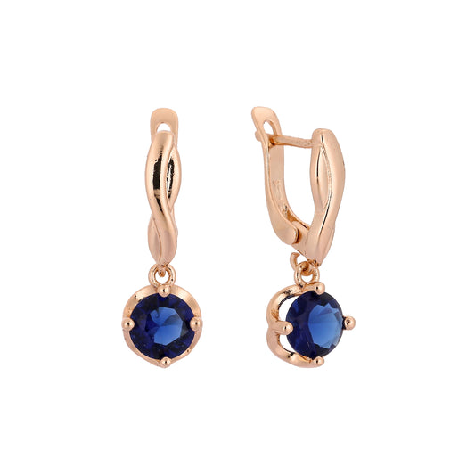 Rose Gold solitaire drop earrings