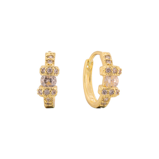 Huggie cluster earrings in 14K Gold, 18K Gold plating colors