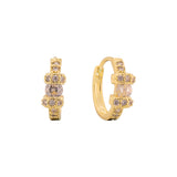 Aretes de racimo Huggie en Oro de 14K, baño de Oro de 18K colores