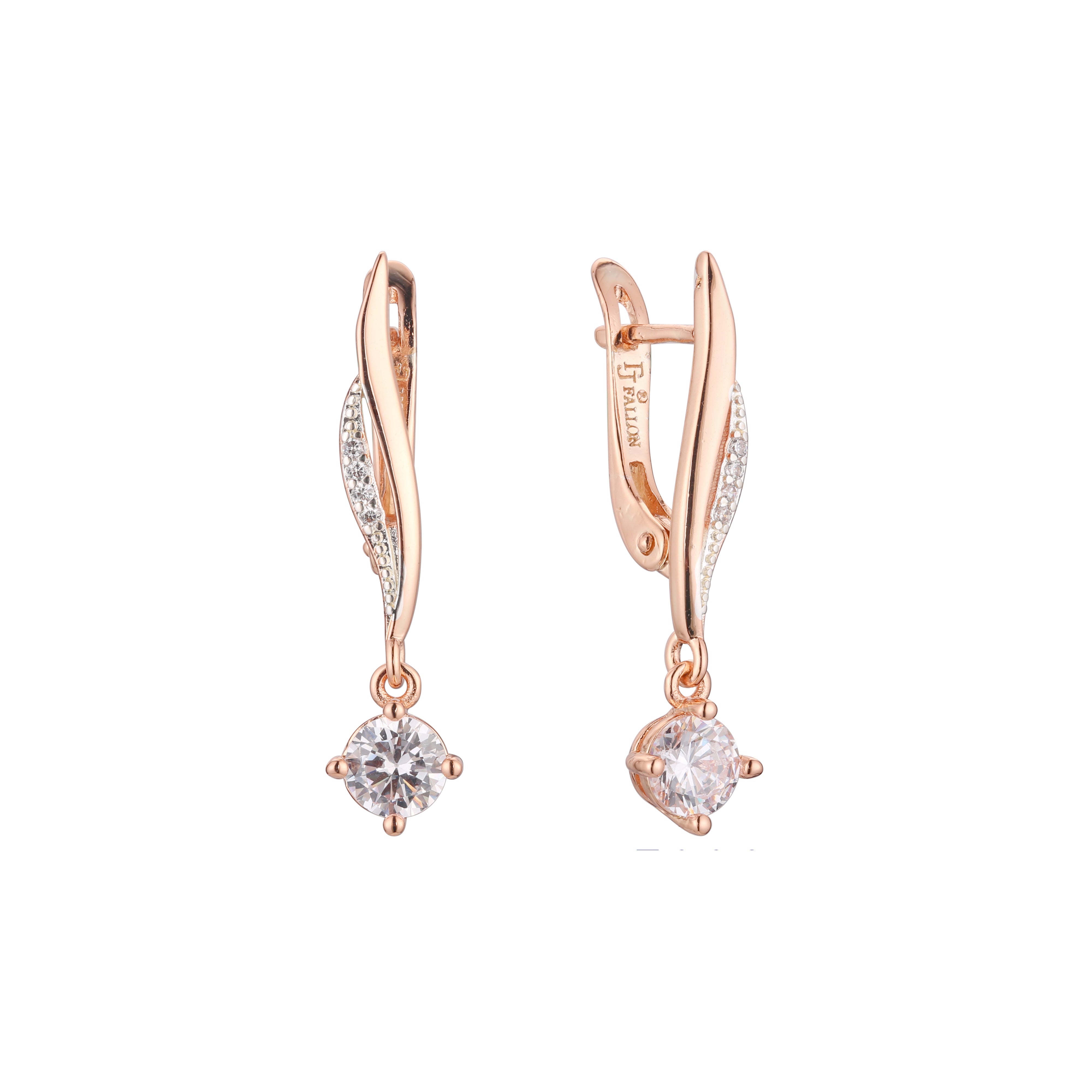 Cluster earrings in 14K Gold, Rose Gold, two tone plating colors