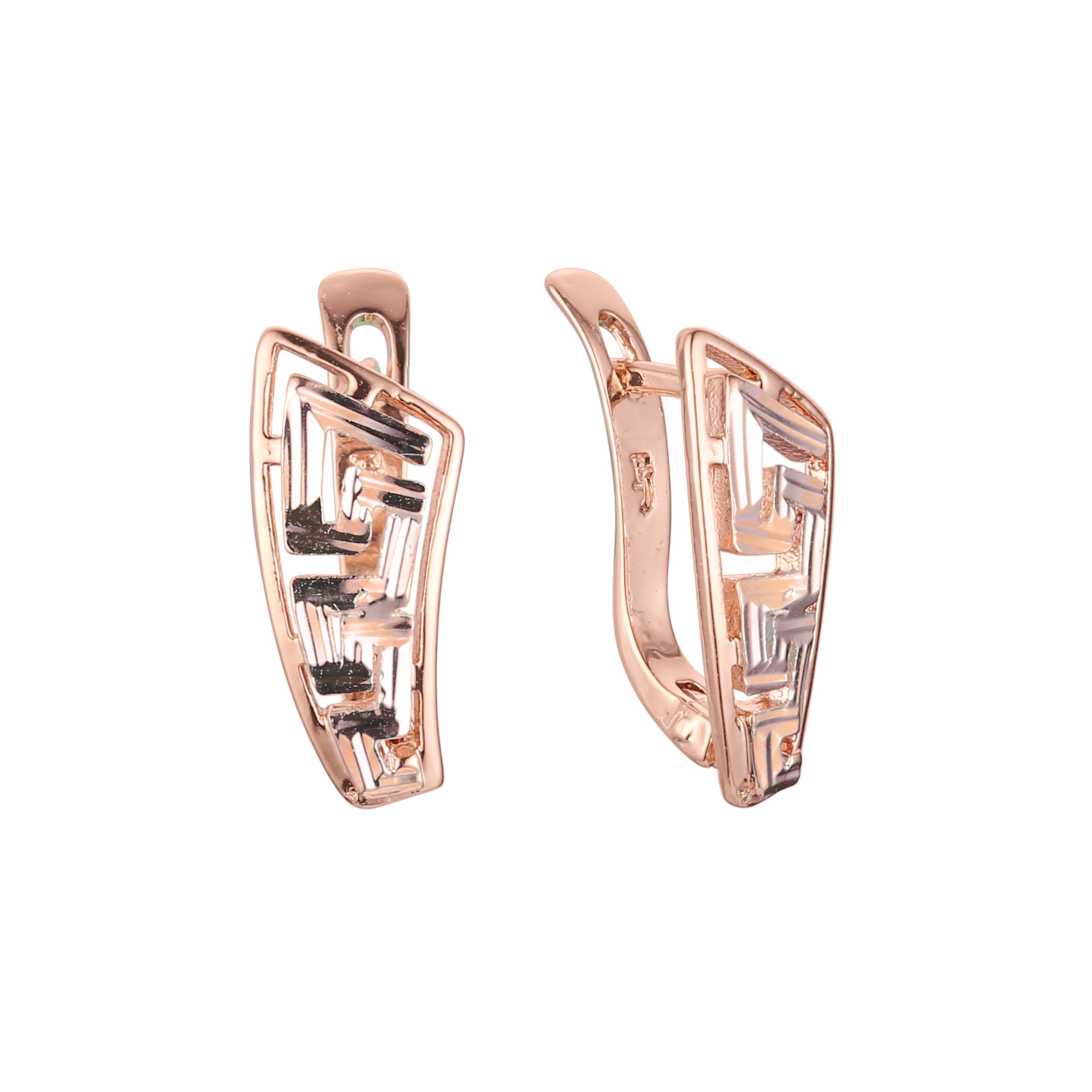 Earrings in 14K Gold, Rose Gold, two tone plating colors