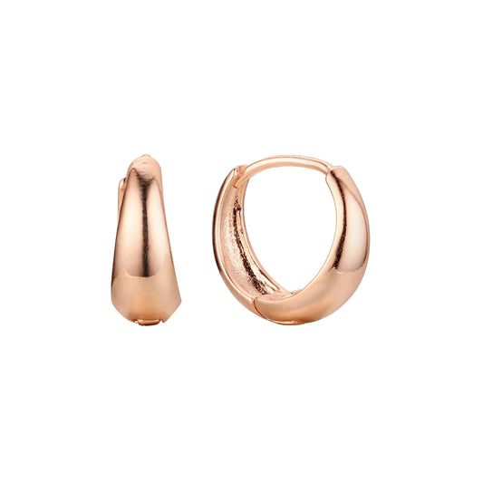 Pendientes huggie de oro rosa