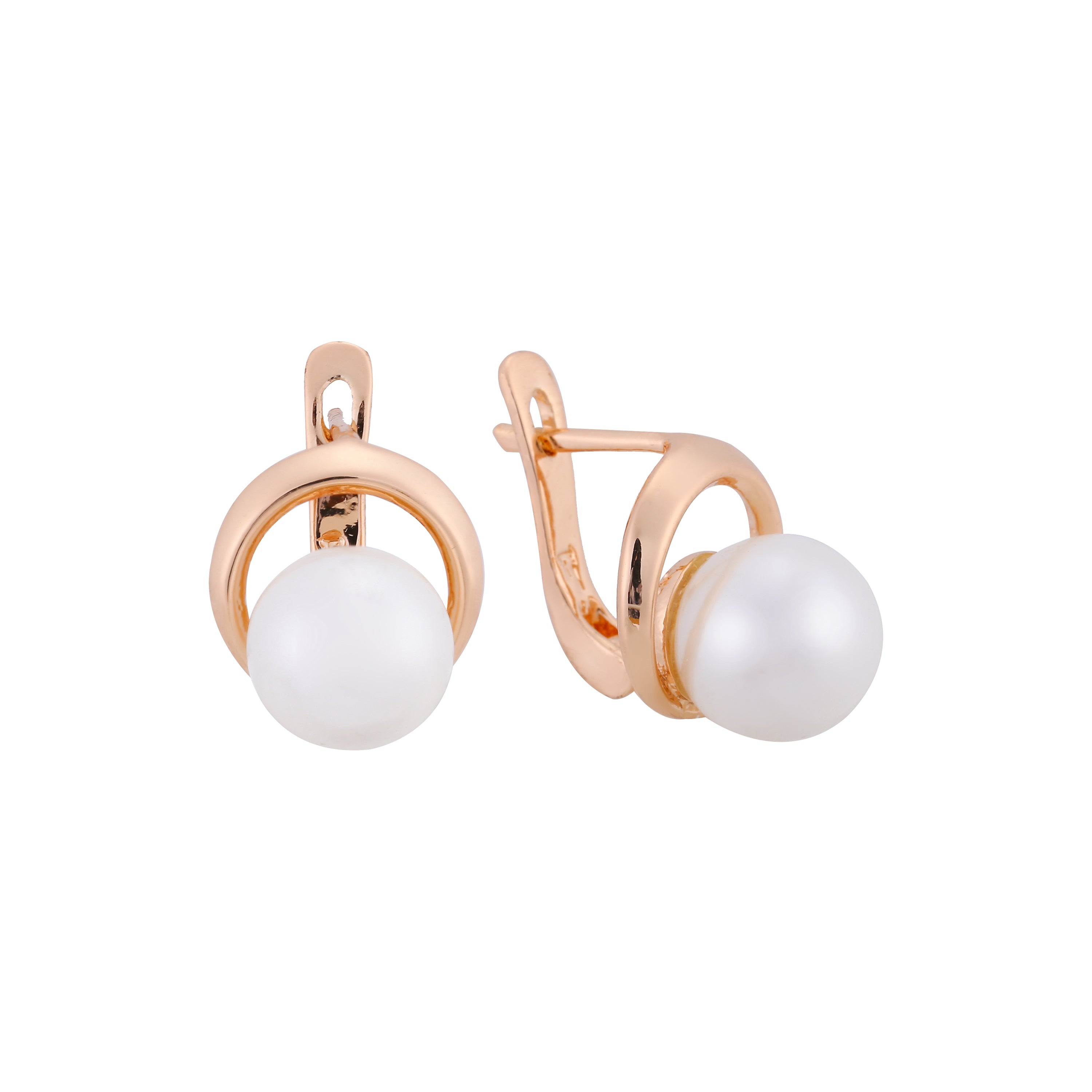 Solitaire pearl Rose Gold earrings