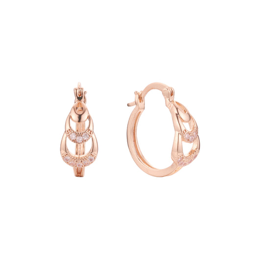 Aretes de aro en Oro de 14K, baño de Oro Rosa colores