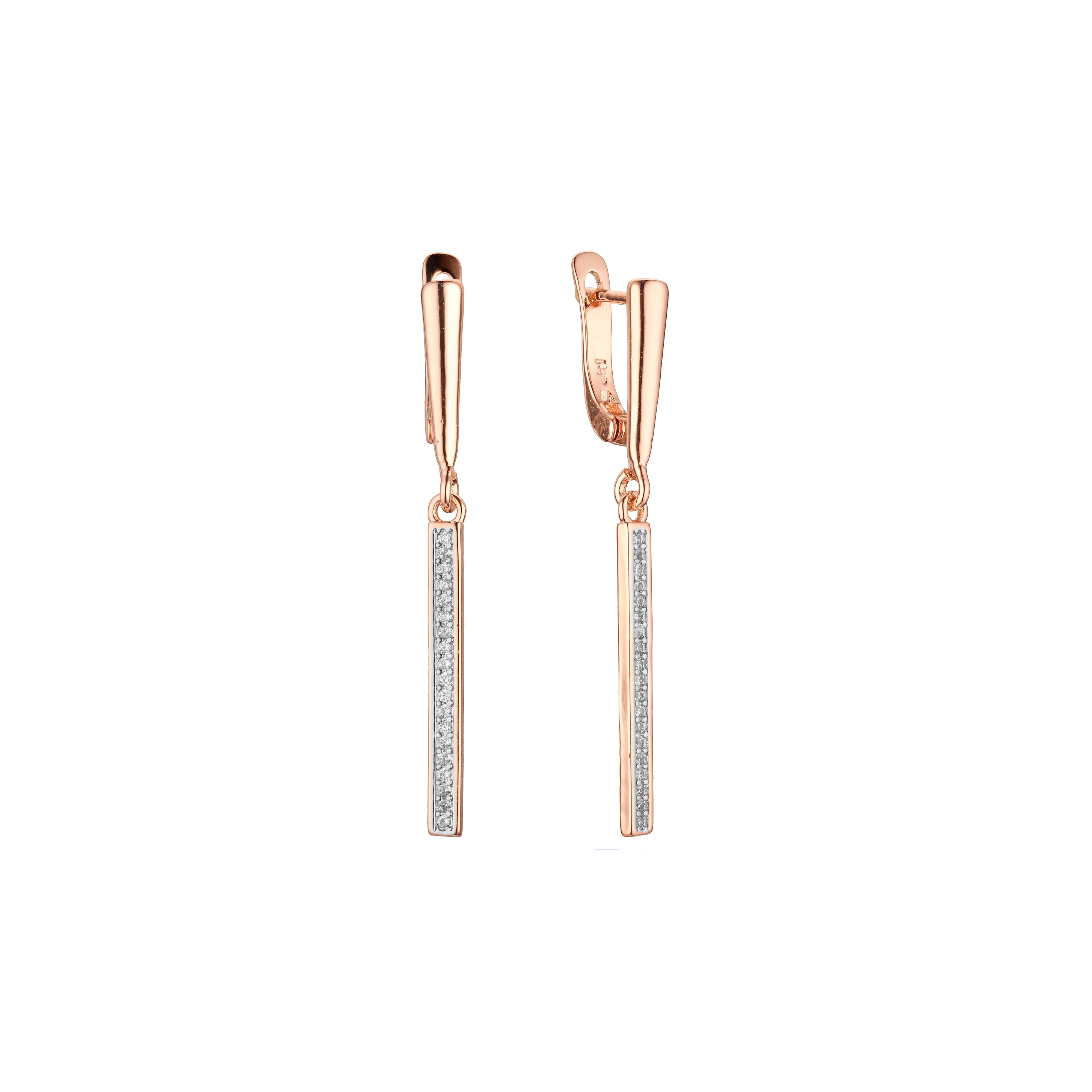 Earrings in Rose Gold, two tone plating colors