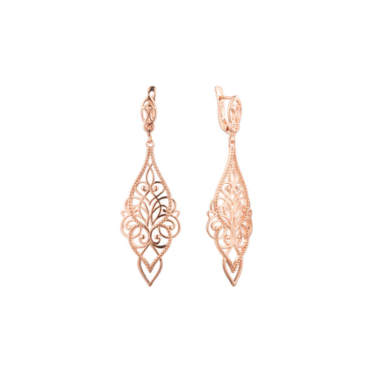 Pendientes en Oro de 14K, baño de Oro Rosa colores