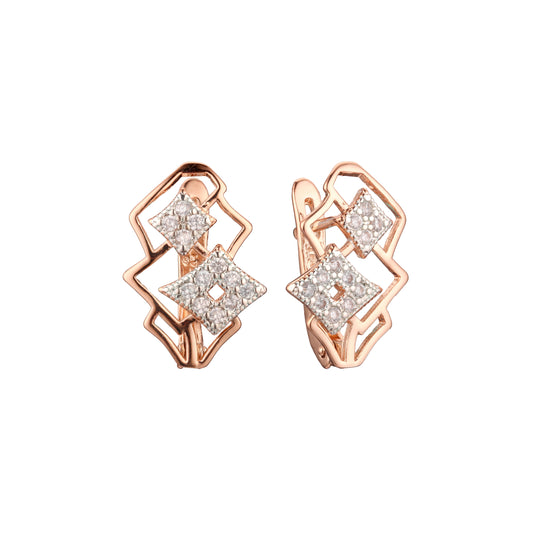 Rose Gold two tone earrings