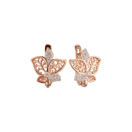 Rose Gold two tone earrings