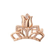 CORZEN rose flower on a crown Rose Gold pendant