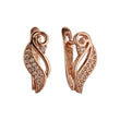 Paved white cz Rose Gold earrings