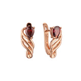 Solitaire colorful cz Rose Gold earrings