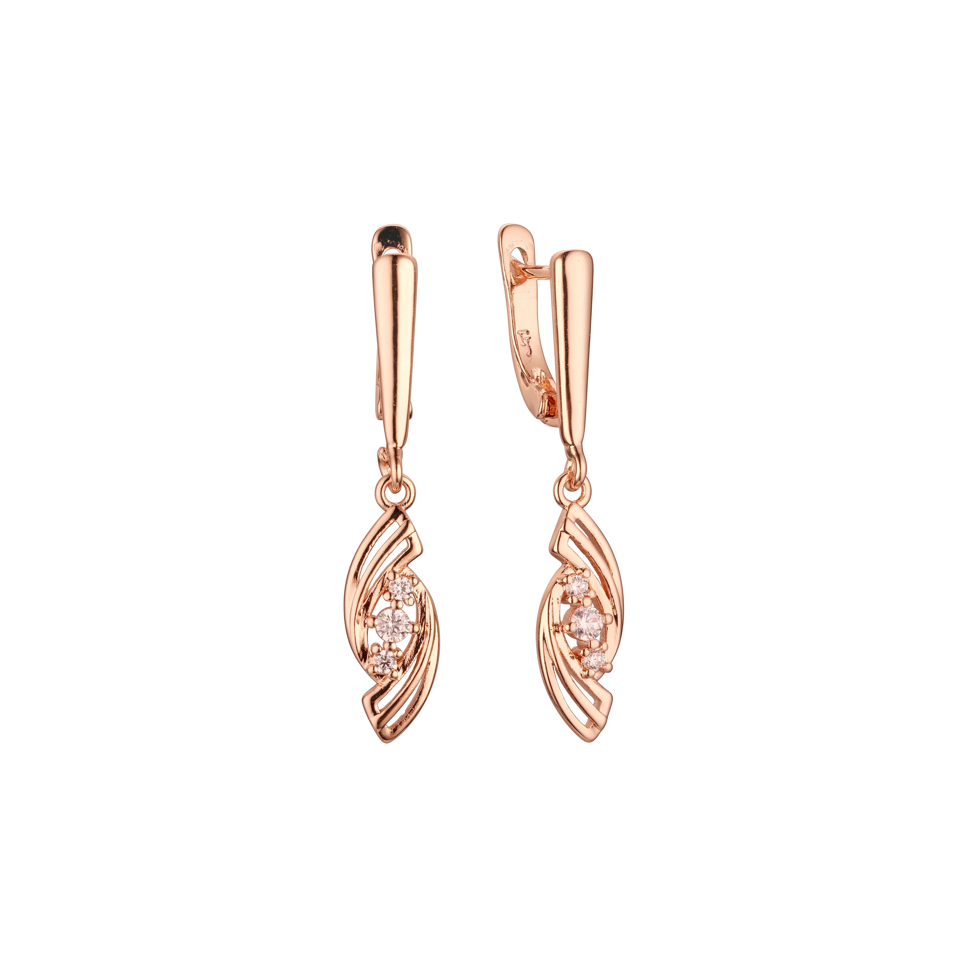 Earrings in Rose Gold, two tone plating colors