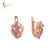 Mixed cluster colorful CZs 14K Gold, Rose Gold, White Gold earrings