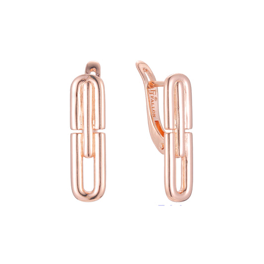 Aretes de clip en Oro 14K, oro rosa, baño de dos colores