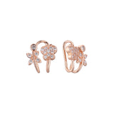 Pendientes ear cuff mariposa en Oro de 14K, baño de Oro Rosa en colores