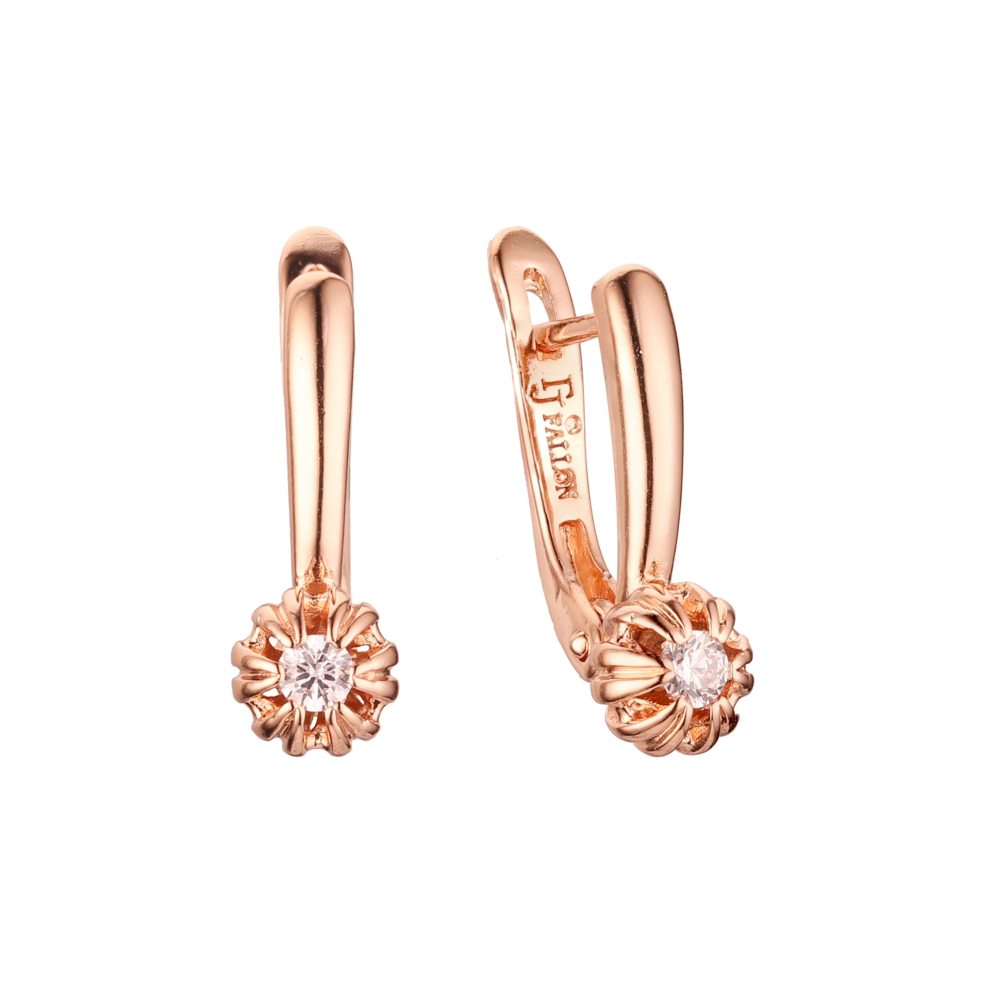 Earrings in Rose Gold, two tone plating colors