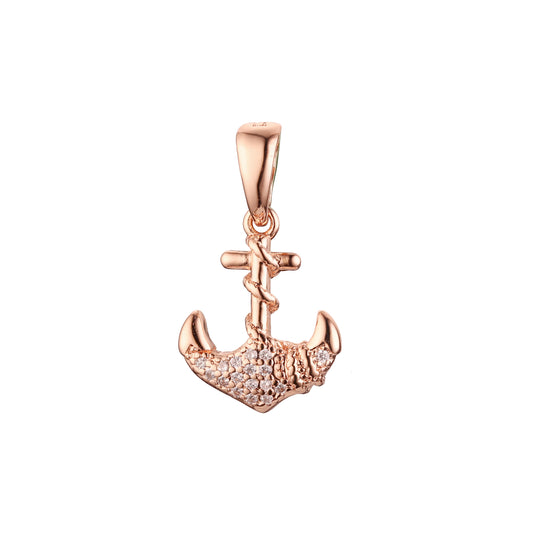 Rose Gold anchor pendant