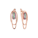 .Solitaire earrings in Rose Gold, two tone plating colors